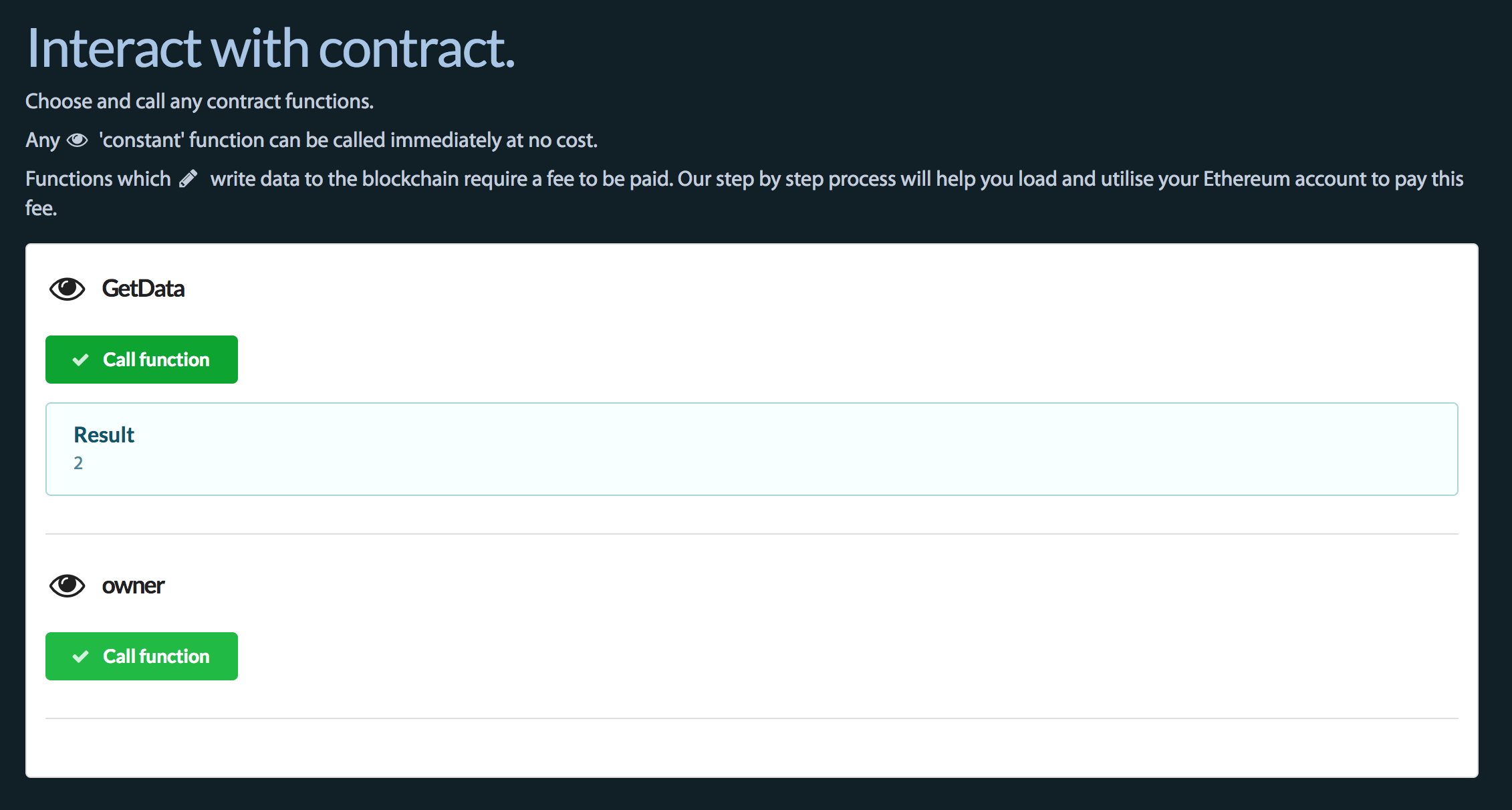 Interact with a contract from your browser