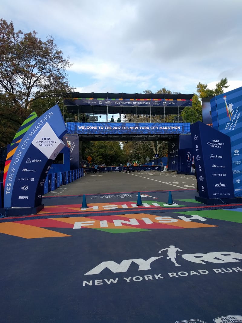 The NYC Marathon finish line