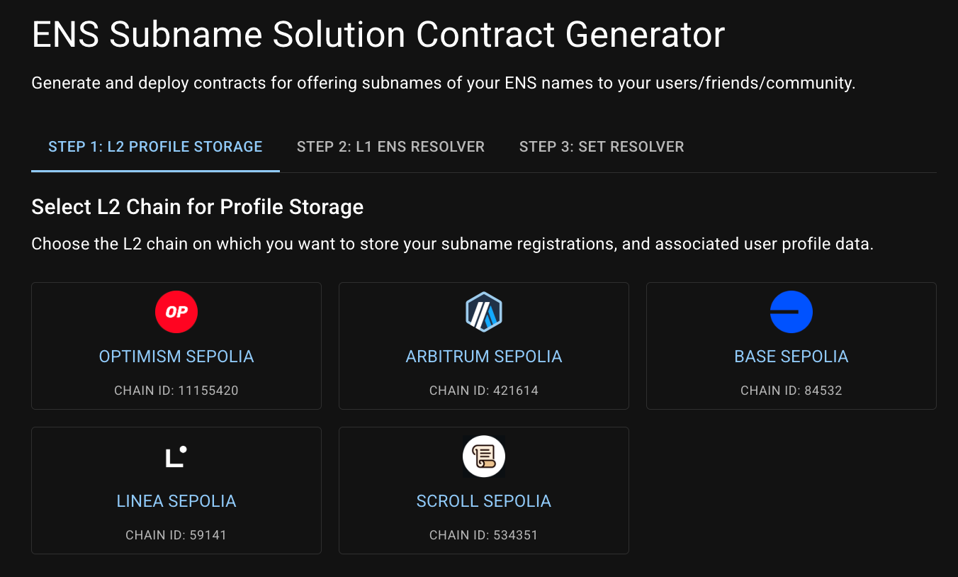 ENS Subname Contract Generator and Deployer
