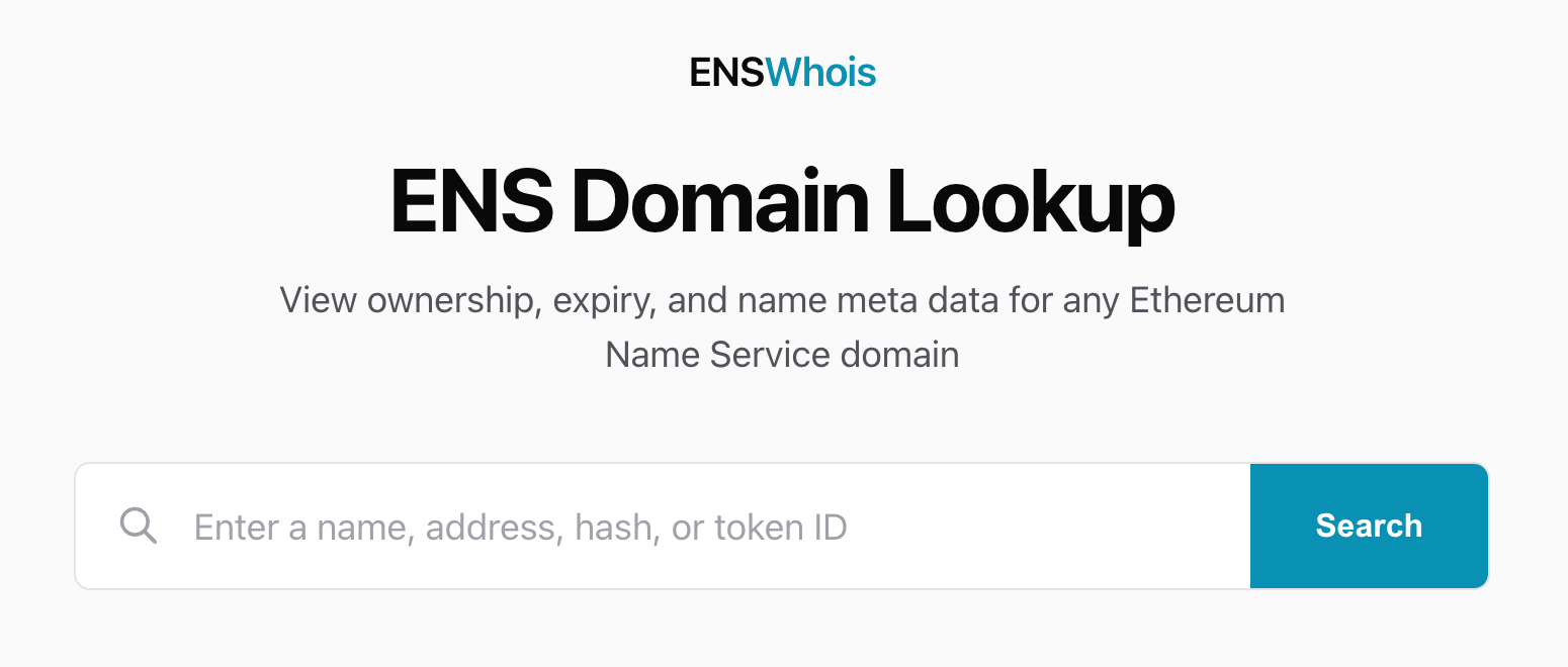 ENSWhois.com - ENS domain data