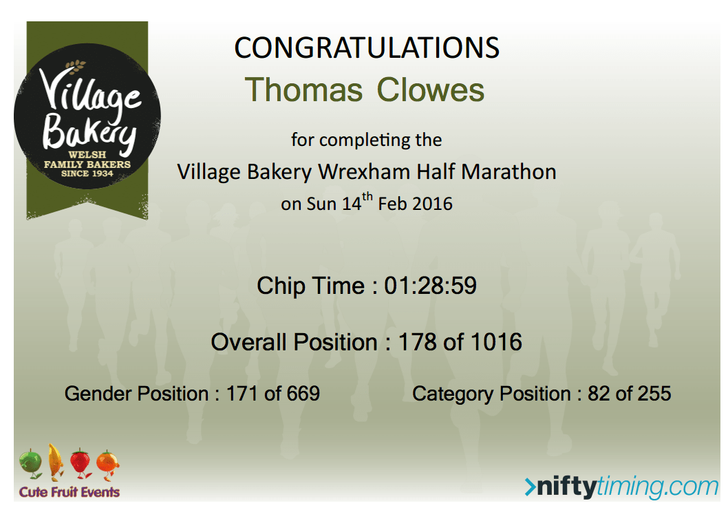 Race Report: Village Bakery Wrexham Half