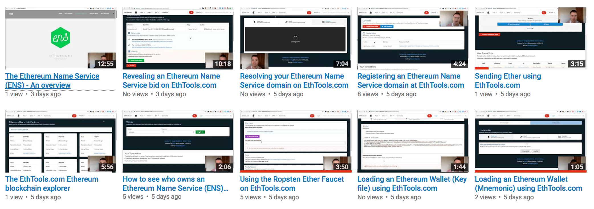 Interacting with the Ethereum blockchain using EthTools.com (in VIDEOS !)