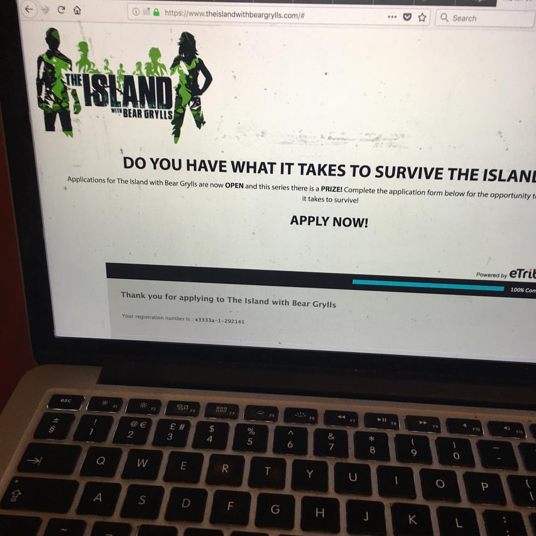 The only thing that might fuck up my @londonmarathon training is when I inevitably get picked to be on #theisland with @beargrylls