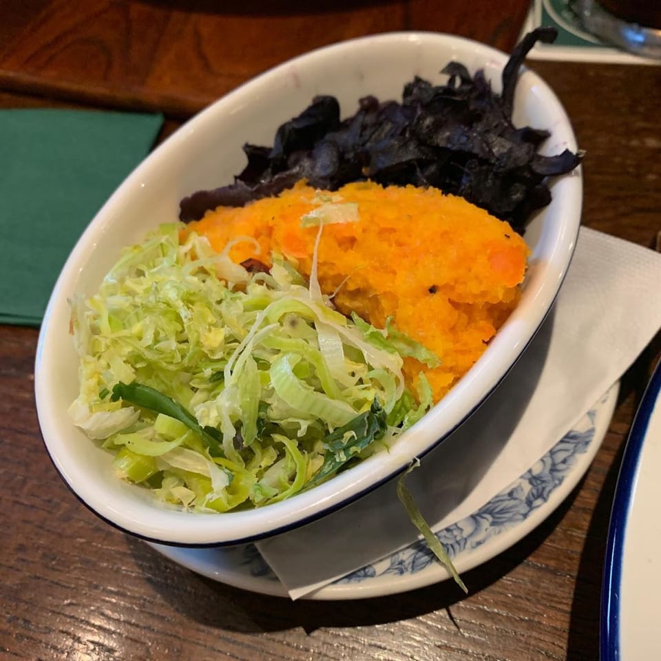 Apparently this was ‘today’s buttered vegetables’
