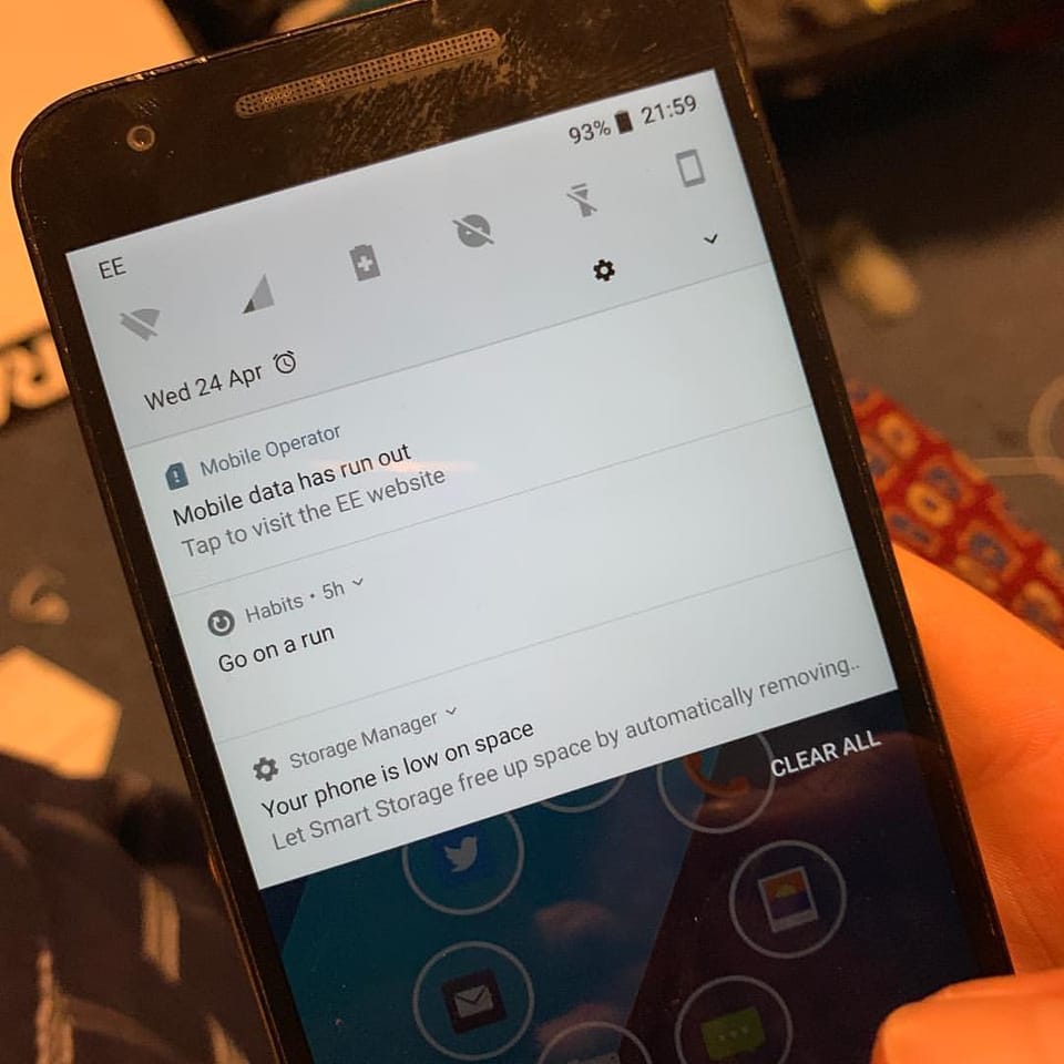 Turns on old phone