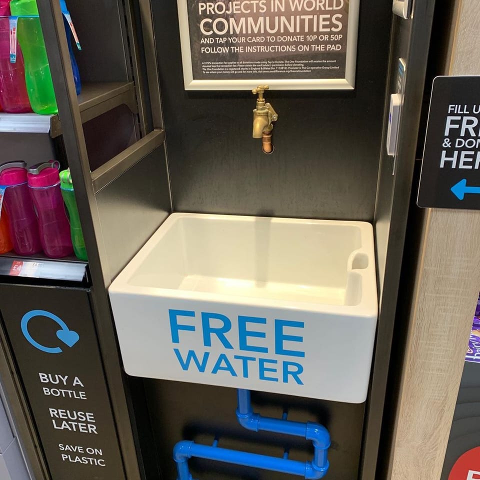 The coop at Piccadilly gives you free water