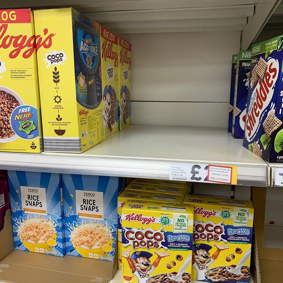 That feeling when they’ve already sold out of white chocolate coco pops :( @kelloggs