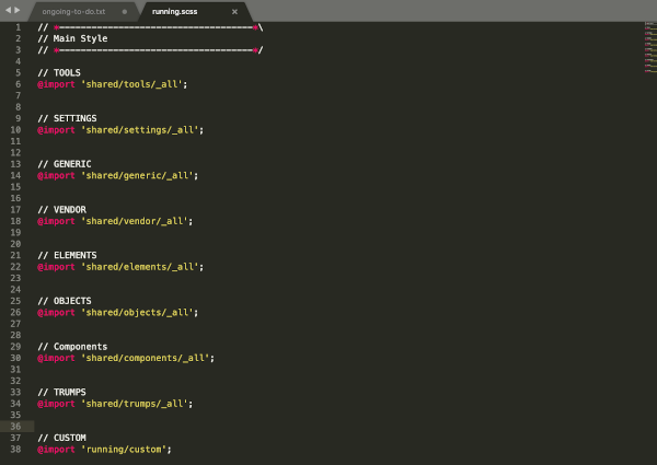 Stylesheet setup - SCSS